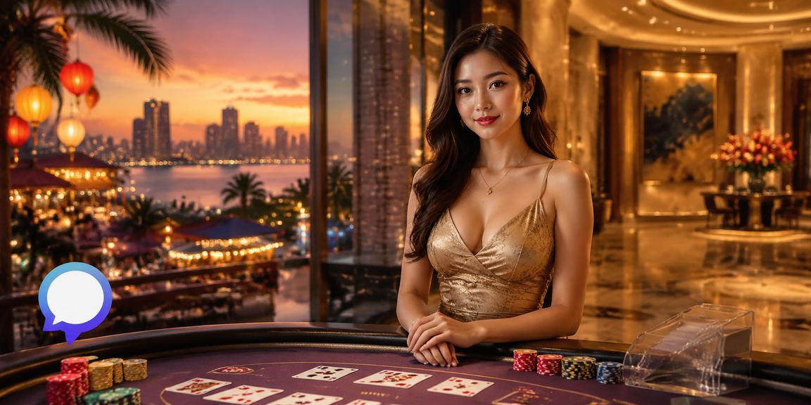 Người chơi baccarat tại khu chợ đêm Đà Nẵng về đêm với ánh đèn lung linh