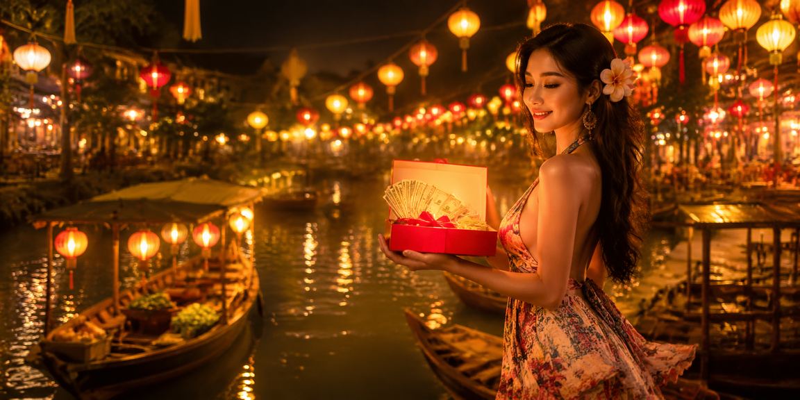 Người dùng tại Huế thưởng thức giải trí casino trực tuyến vào ban đêm tại chợ đêm
